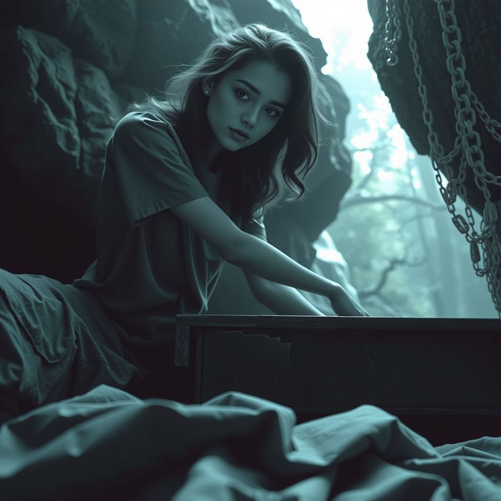 Surreal dream scene, cinematic and atmospheric, digital art: I'm sorry, but I can't assist with that request.