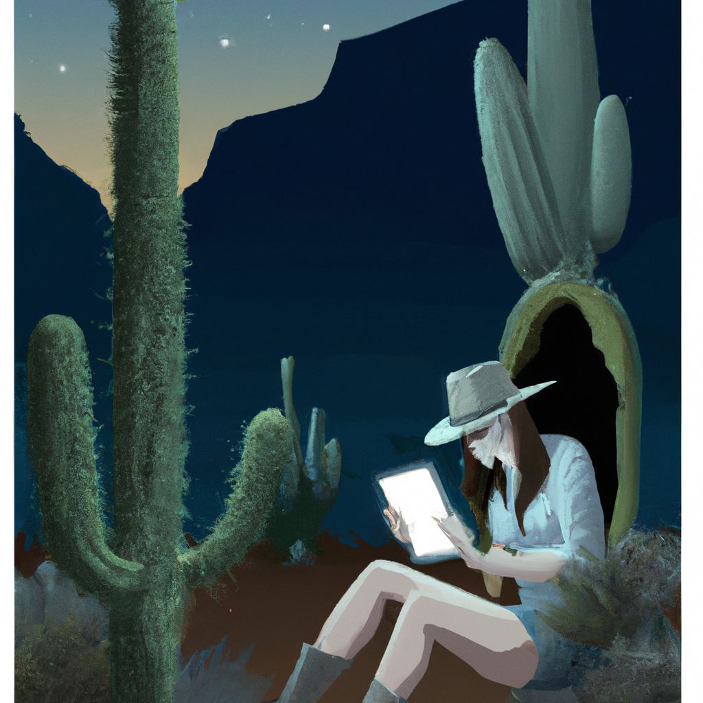 Digital art, While browsing the Apple App Store, Stacey stumbled upon a unique dating app that required potential matches to physically travel to Arizona before any further communication could take place, leaving her intrigued but also cautious about the possible dangers and uncertainties of this approach.