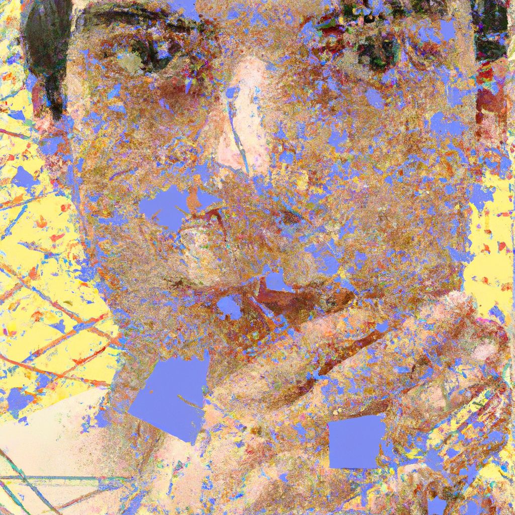 Digital art, Generate an AI-generated image of a person looking into a mirror with a large crack in their skin from their collarbone down their torso, with a tumor growing from their left armpit and strange blue makeup/facewash around their eyes while the words 'what a wonderful knuckle' and 'ohhh yes it's true I really am you' repeat in their head.